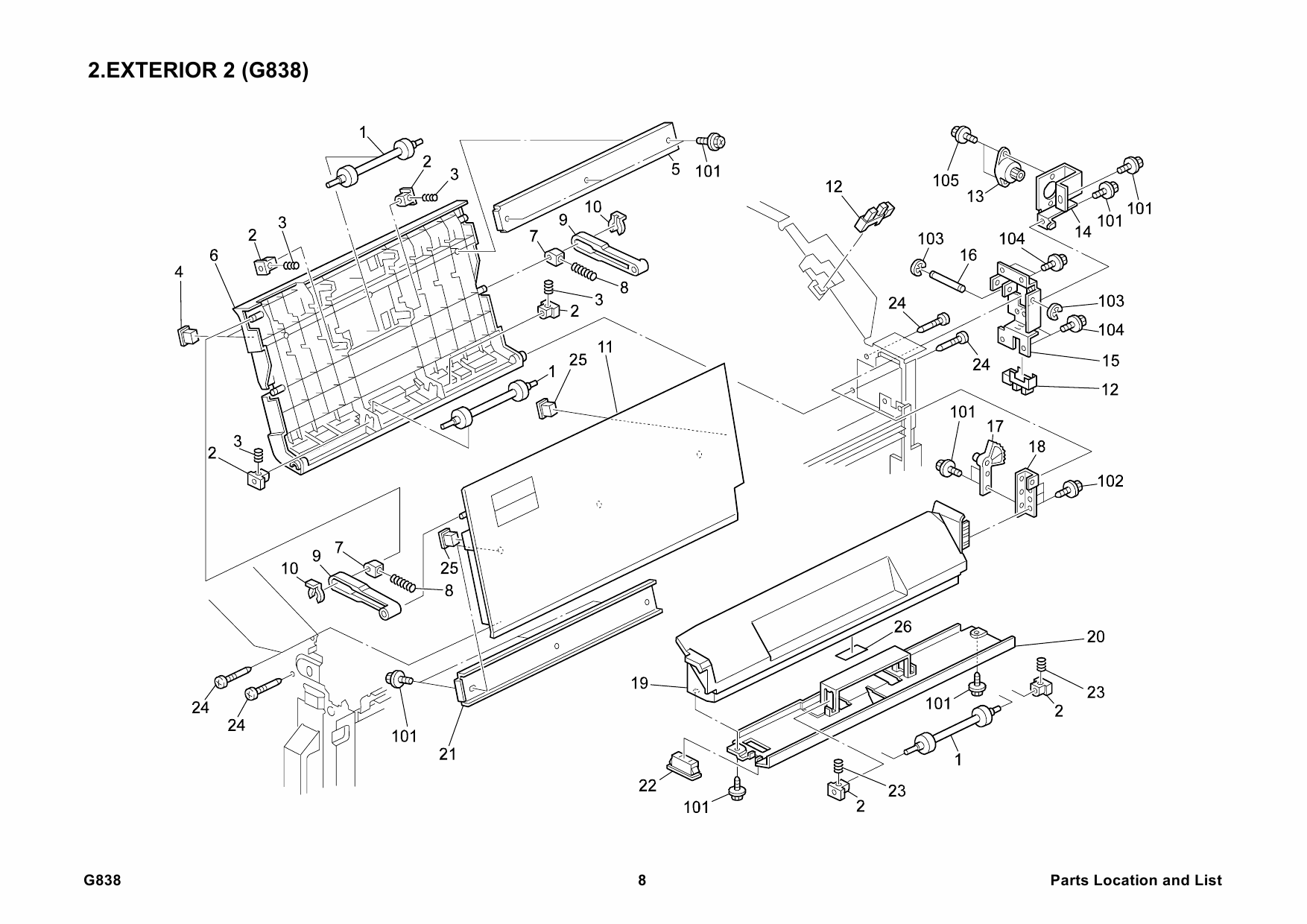 RICOH Options SR3040 G838 FINISHER Parts Catalog PDF download-5 RICOH Options SR3040 G838 FINISHER Parts Catalog PDF download-5